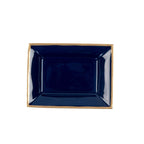 Gracie Enameled Blue / Indigo Blue Rectangle Catch All Tray, Jewelry Tray for Bathroom, Vanity - Decorative Landry Tray - from Jaye's Studio