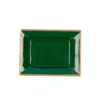 Gracie Enameled Green / Emerald Green Rectangle Catch All Tray, Jewelry Tray for Bathroom, Vanity - Decorative Landry Tray - from Jaye's Studio