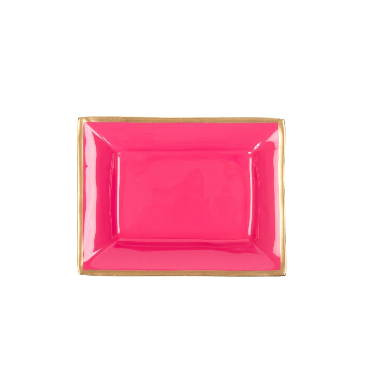 Gracie Enameled Pink Rectangle Catch All Tray, Jewelry Tray for Bathroom, Vanity - Decorative Landry Tray - from Jaye's Studio