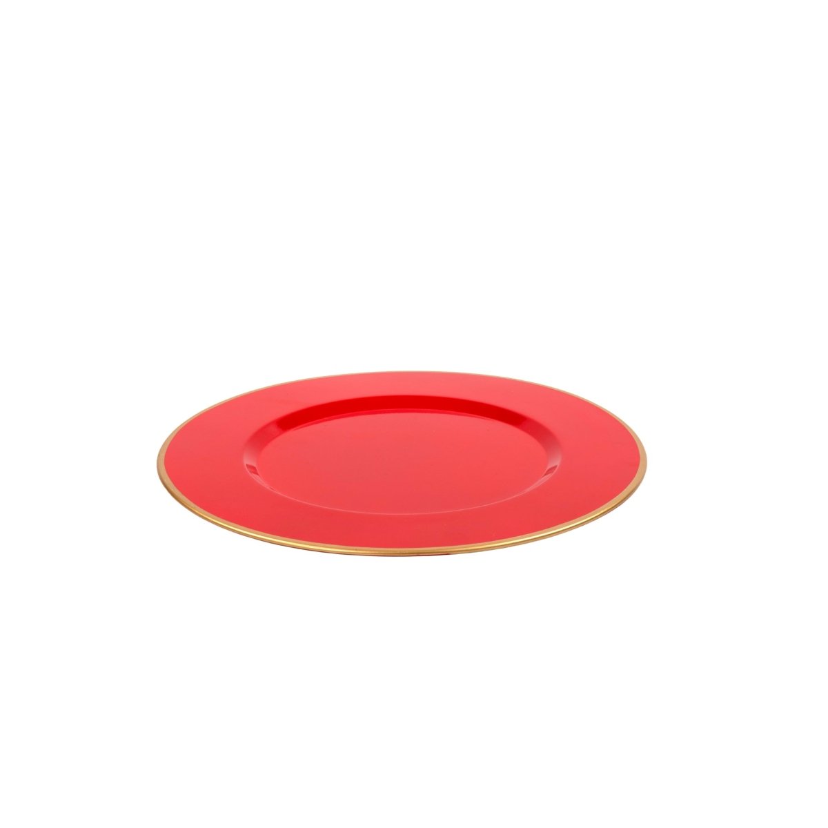 Gracie Enameled Red Charger Plate for Dinnerware, Place setting (4 pack) - Decorative Plates from Jaye's Studio