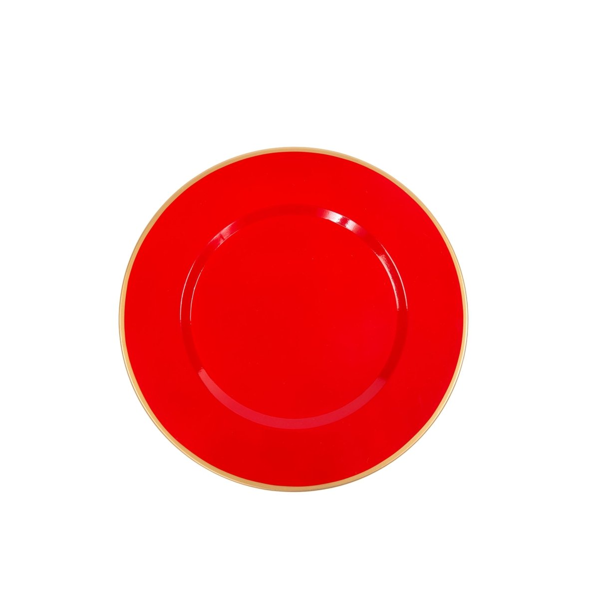 Gracie Enameled Red Charger Plate for Dinnerware, Place setting (4 pack) - Decorative Plates from Jaye's Studio