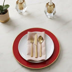 Gracie Enameled Red Charger Plate for Dinnerware, Place setting (4 pack) - Decorative Plates from Jaye's Studio