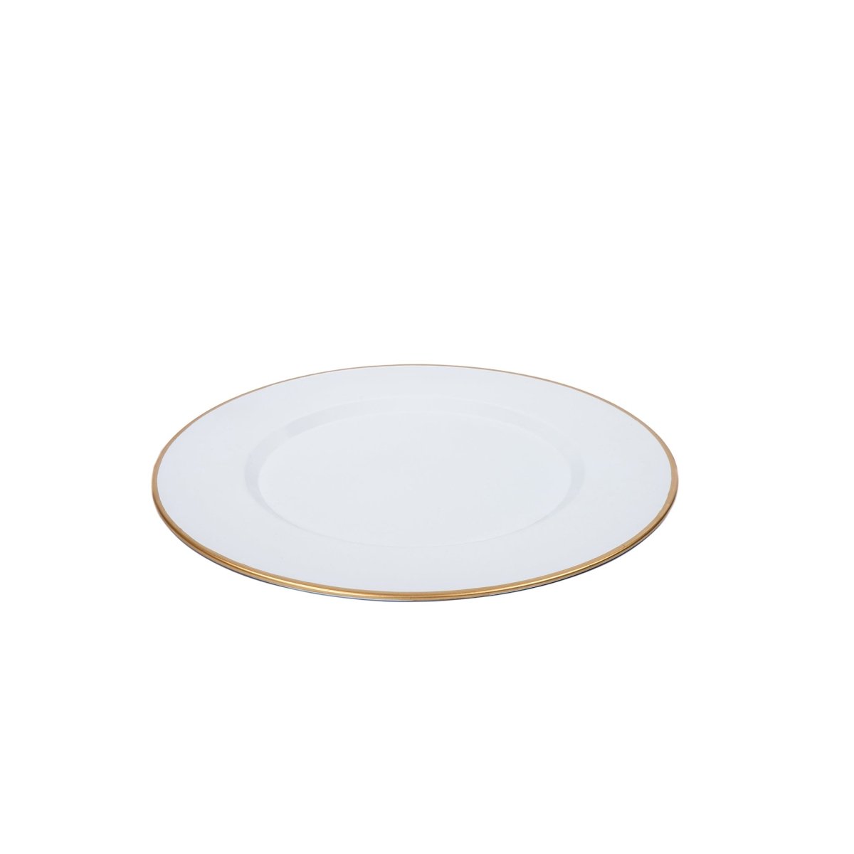 Gracie Enameled White Charger Plate for Dinnerware, Place setting (4 pack) - Decorative Plates from Jaye's Studio