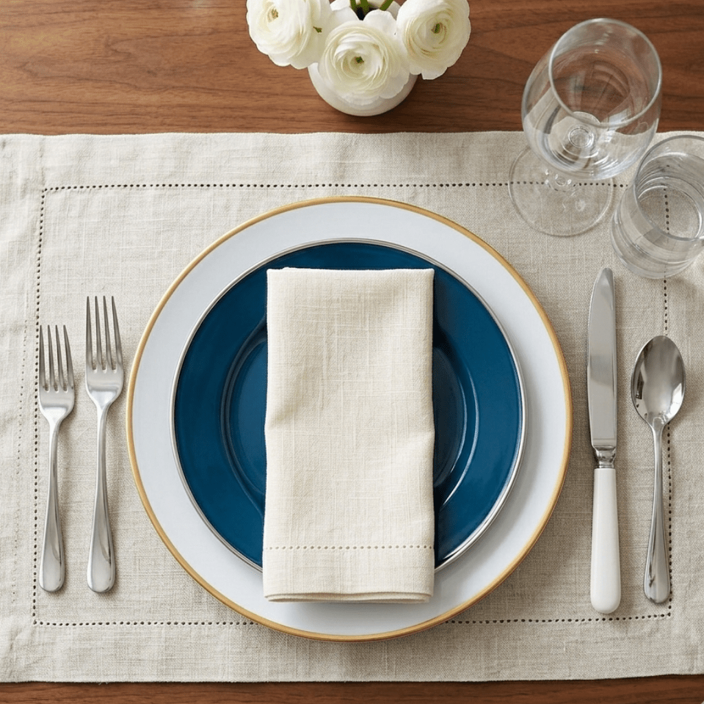 Gracie Enameled White Charger Plate for Dinnerware, Place setting (4 pack) - Decorative Plates from Jaye's Studio