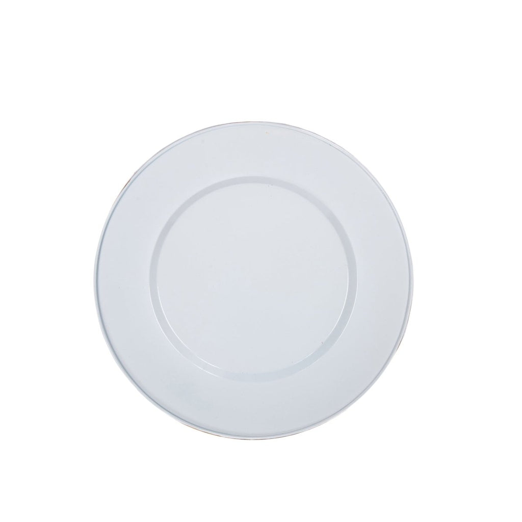 Gracie Enameled White Charger Plate for Dinnerware, Place setting (4 pack) - Decorative Plates from Jaye's Studio