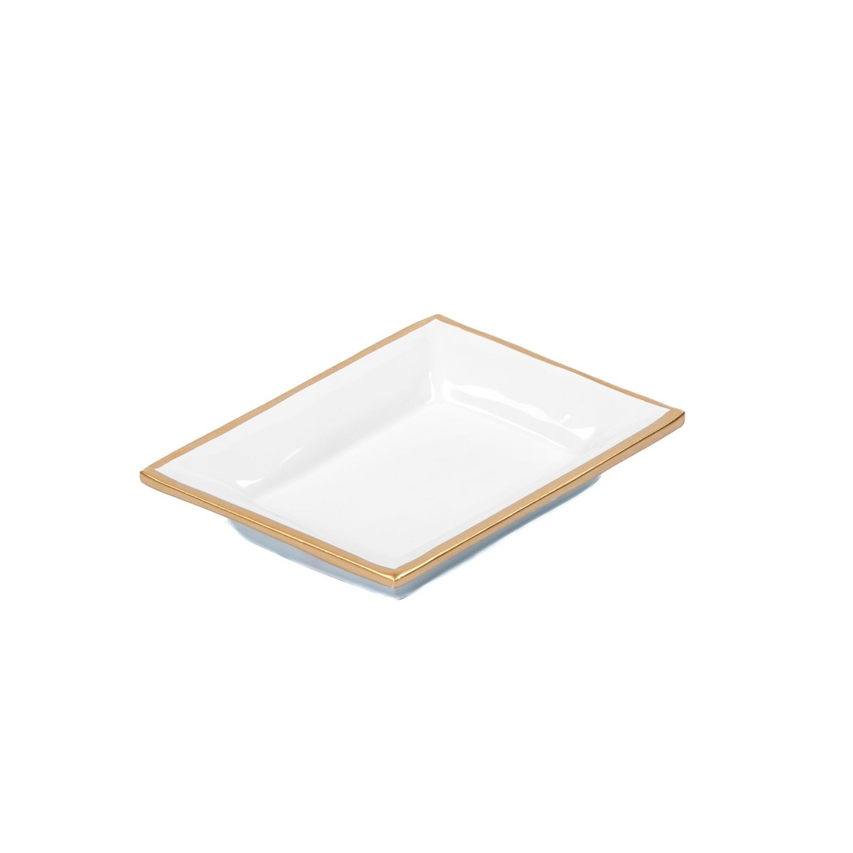 Gracie Enameled White Rectangle Catch All Tray, Jewelry Tray for Bathroom, Vanity - Decorative Landry Tray - from Jaye's Studio