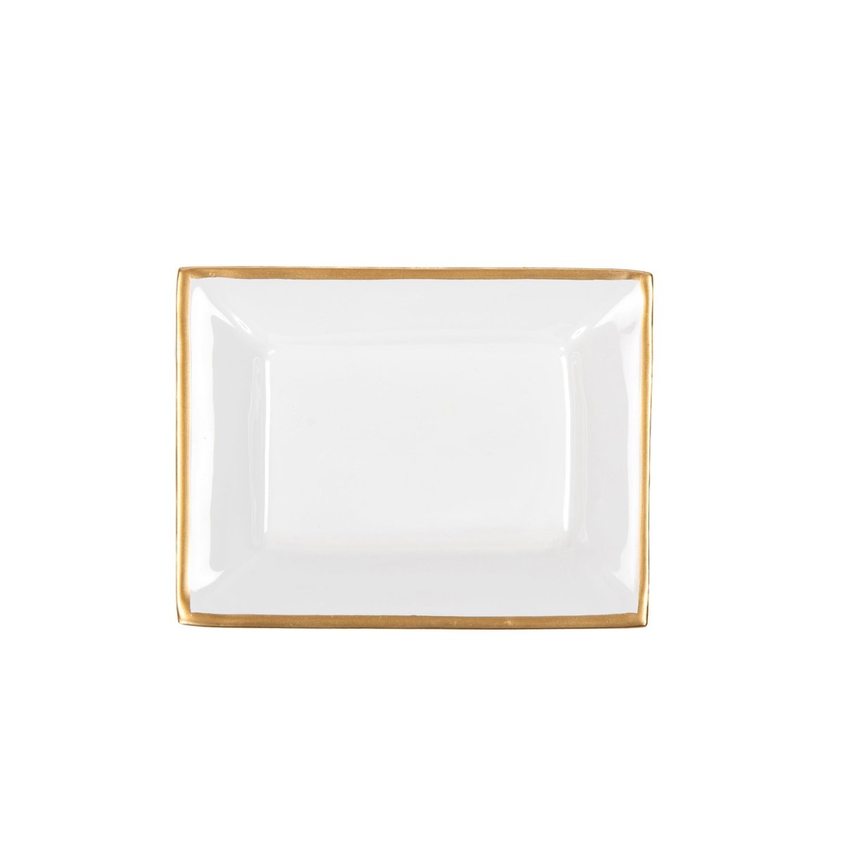 Gracie Enameled White Rectangle Catch All Tray, Jewelry Tray for Bathroom, Vanity - Decorative Landry Tray - from Jaye's Studio