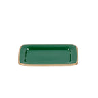 Gracie Green / Emerald Green Enameled Rectangle Soap Dish, Catch All Tray, Jewelry Tray for Bathroom, Vanity, Sink - Decorative Laney Tray - from Jaye's Studio