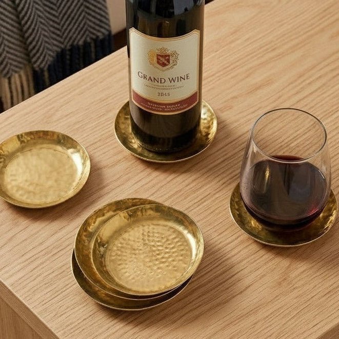 Gracie Hammered Coaster (4pk) - Gold - from Jaye's Studio