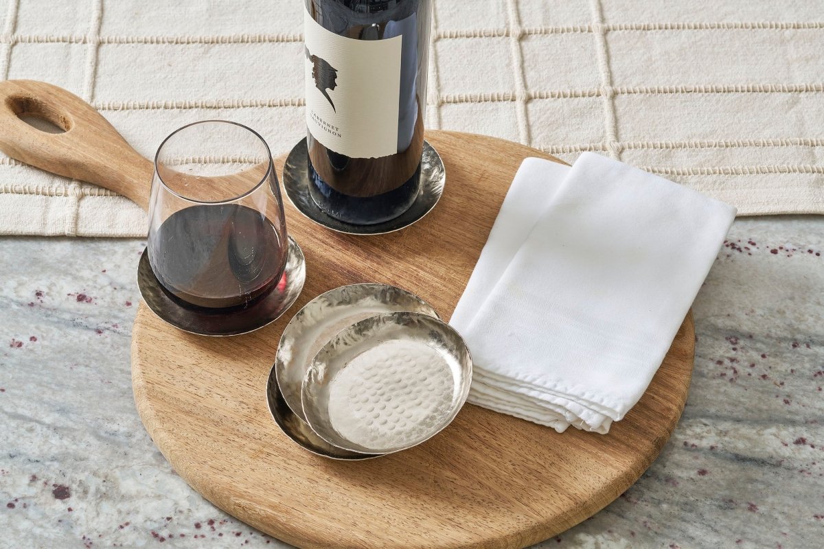 Gracie Hammered Coaster (4pk) - Silver - from Jaye's Studio