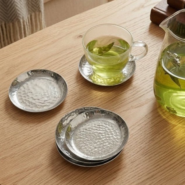 Gracie Hammered Coaster (4pk) - Silver - from Jaye's Studio