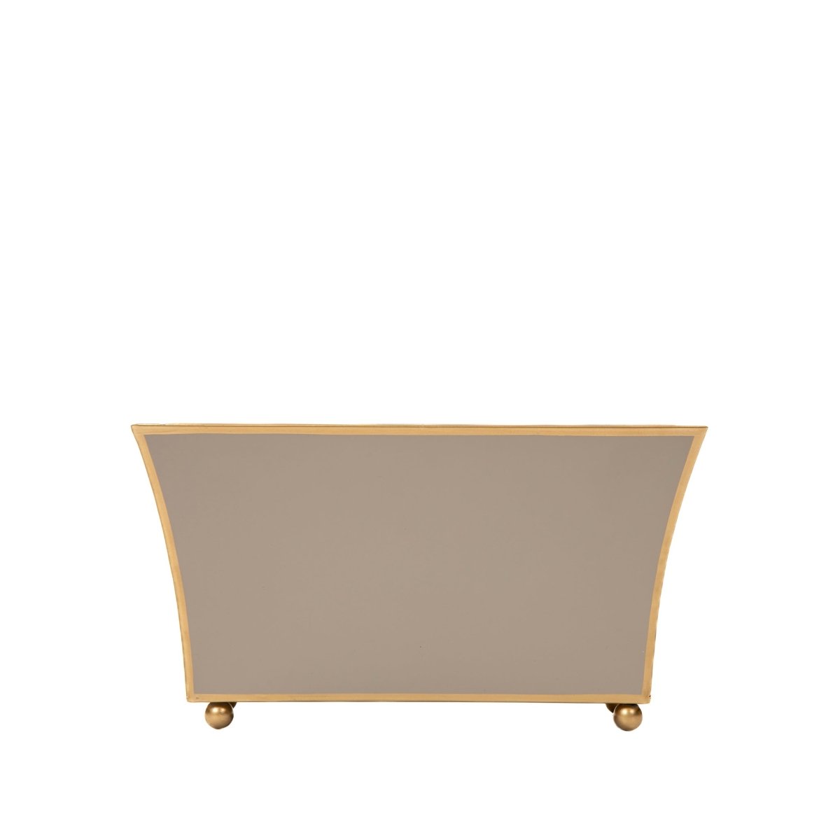 Gracie Light Brown Rectangular Fluted Metal Cachepot Planter for Entryway, Mantle, Home Office, Kitchen and Living Room - Cachepots from Jaye's Studio