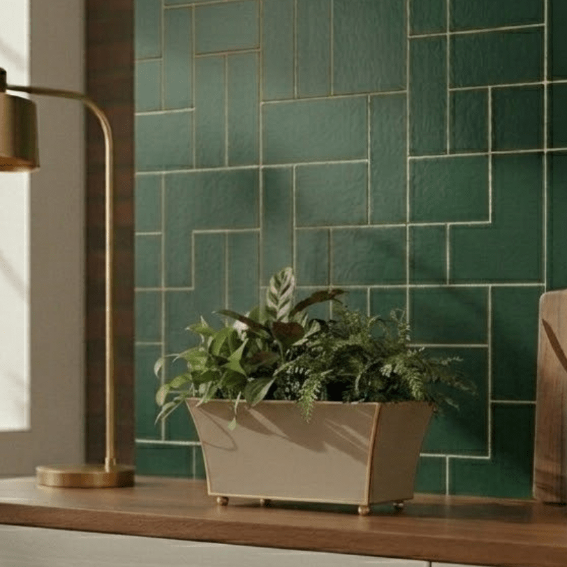 Gracie Light Brown Rectangular Fluted Metal Cachepot Planter for Entryway, Mantle, Home Office, Kitchen and Living Room - Cachepots from Jaye's Studio