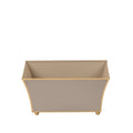 Gracie Light Brown Rectangular Fluted Metal Cachepot Planter for Entryway, Mantle, Home Office, Kitchen and Living Room - Cachepots from Jaye's Studio