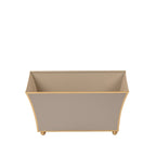 Gracie Light Brown Rectangular Fluted Metal Cachepot Planter for Entryway, Mantle, Home Office, Kitchen and Living Room - Cachepots from Jaye's Studio