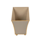 Gracie Light Brown Rectangular Fluted Metal Cachepot Planter for Entryway, Mantle, Home Office, Kitchen and Living Room - Cachepots from Jaye's Studio
