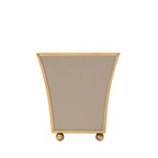 Gracie Light Brown Rectangular Fluted Metal Cachepot Planter for Entryway, Mantle, Home Office, Kitchen and Living Room - Cachepots from Jaye's Studio