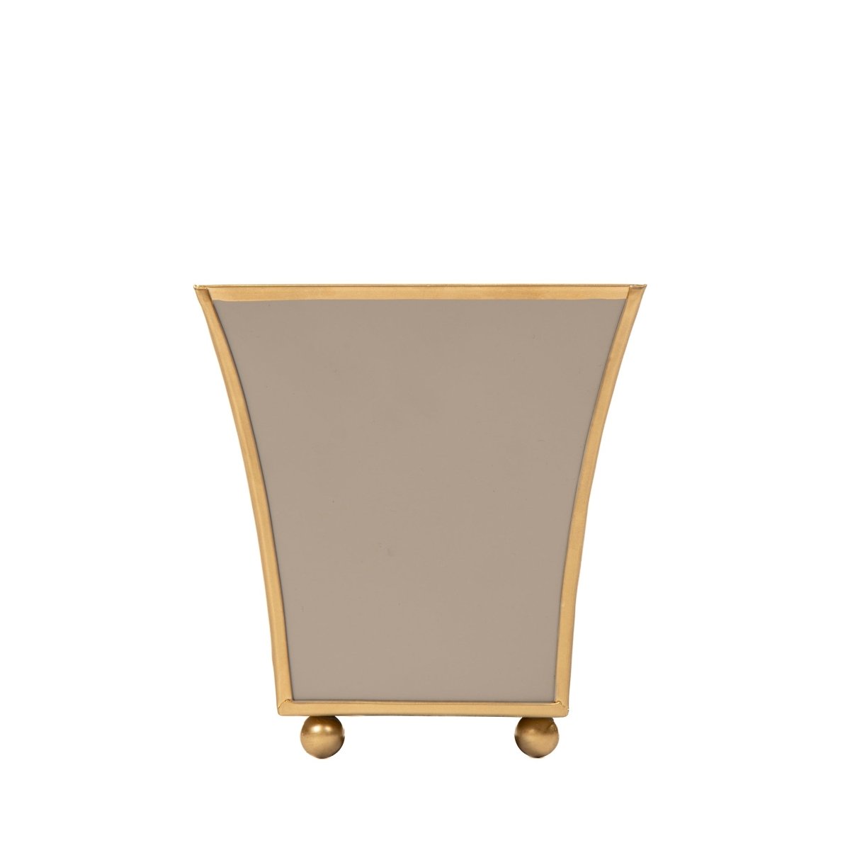 Gracie Light Brown Rectangular Fluted Metal Cachepot Planter for Entryway, Mantle, Home Office, Kitchen and Living Room - Cachepots from Jaye's Studio