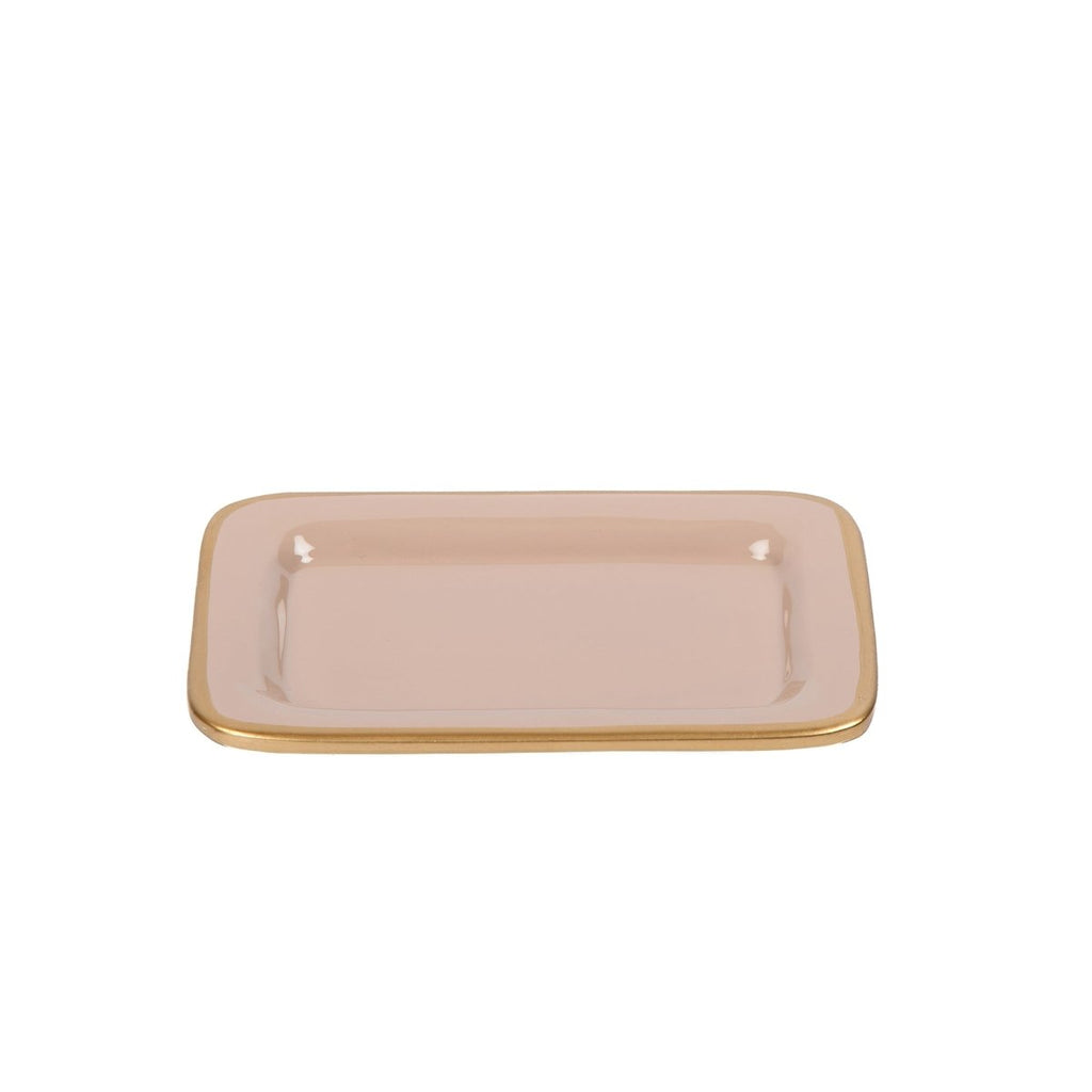 Gracie Natural Enameled Rectangle Soap Dish, Catch All Tray, Jewelry Tray for Bathroom, Vanity, Sink - Decorative Laney Tray - Avail 02/22 - Trinket Trays from Jaye's Studio