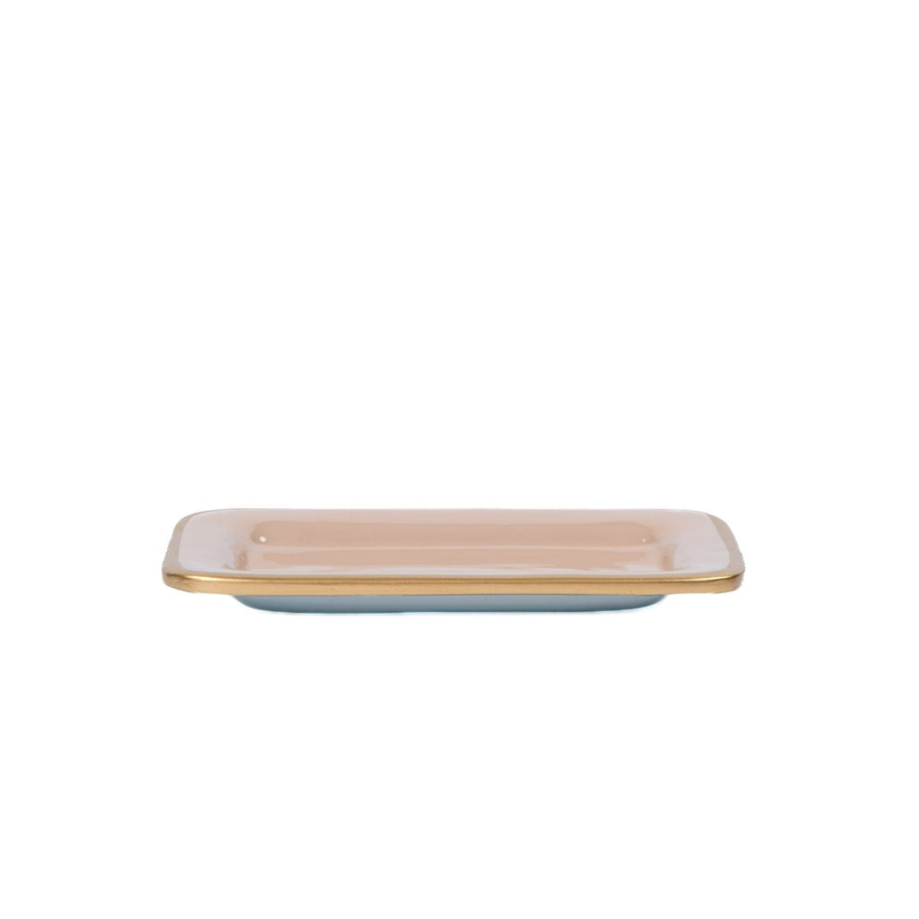 Gracie Natural Enameled Rectangle Soap Dish, Catch All Tray, Jewelry Tray for Bathroom, Vanity, Sink - Decorative Laney Tray - Avail 02/22 - Trinket Trays from Jaye's Studio