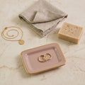 Gracie Natural Enameled Rectangle Soap Dish, Catch All Tray, Jewelry Tray for Bathroom, Vanity, Sink - Decorative Laney Tray - Trinket Trays from Jaye's Studio