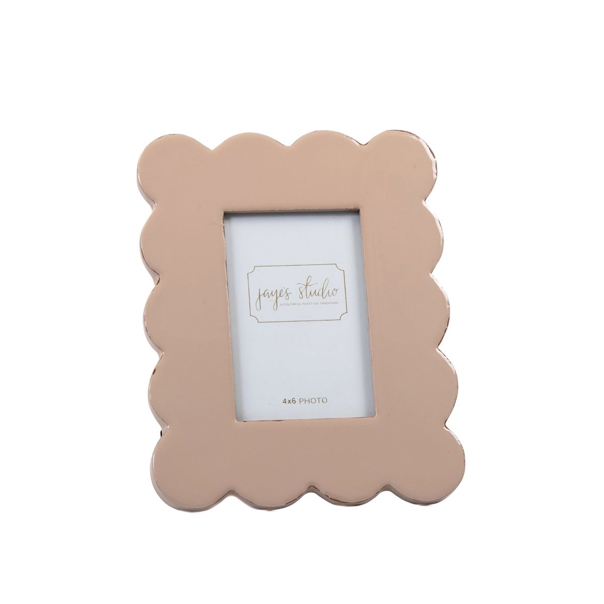 Gracie Natural Scalloped Rectangular Metal Photo Frame, Picture Frame for Home, Bedroom, Home Office - Photo & Picture Frames from Jaye's Studio
