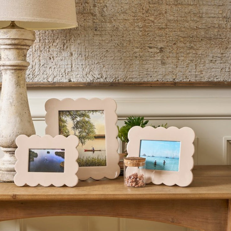 Gracie Natural Scalloped Rectangular Metal Photo Frame, Picture Frame for Home, Bedroom, Home Office - Photo & Picture Frames from Jaye's Studio