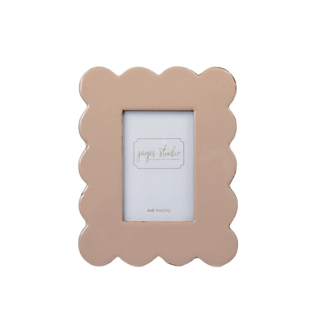 Gracie Natural Scalloped Rectangular Metal Photo Frame, Picture Frame for Home, Bedroom, Home Office - Photo & Picture Frames from Jaye's Studio