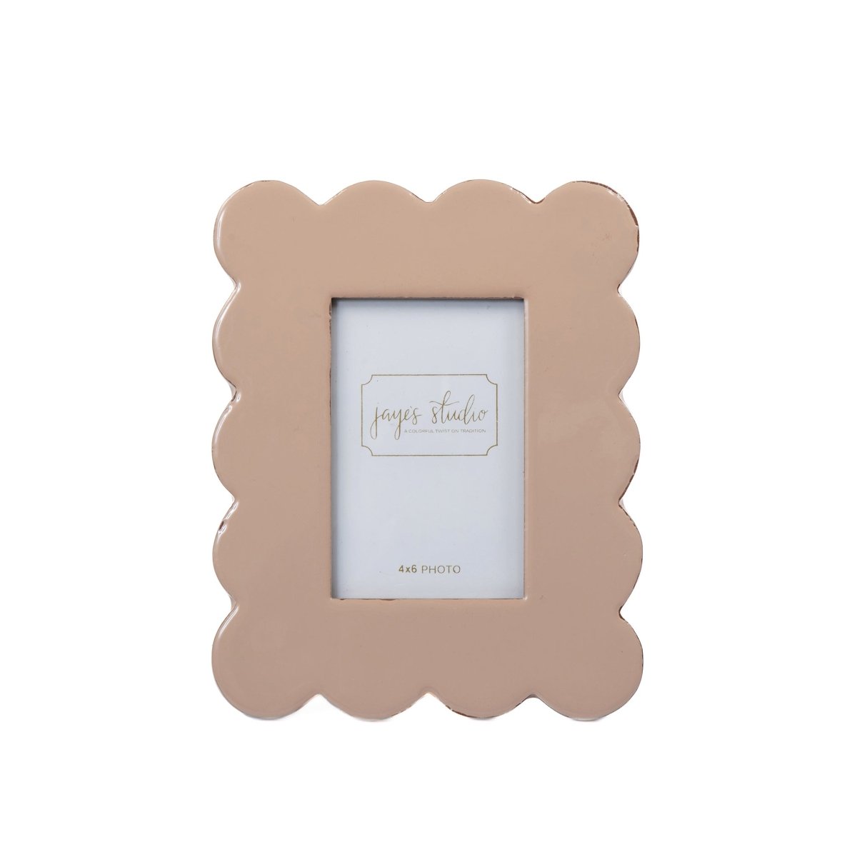 Gracie Natural Scalloped Rectangular Metal Photo Frame, Picture Frame for Home, Bedroom, Home Office - Photo & Picture Frames from Jaye's Studio