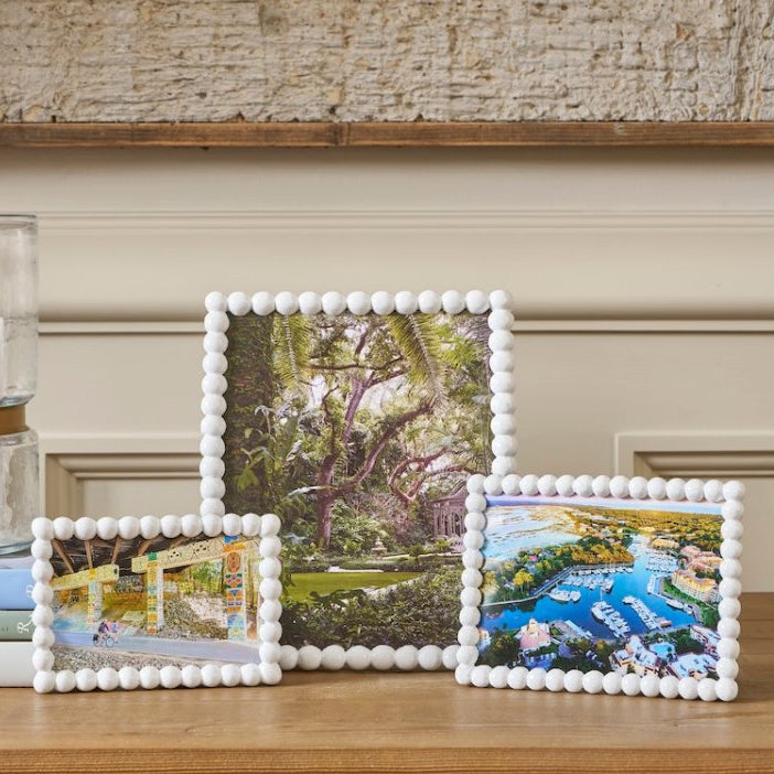 Gracie Pearl White Rectangular Metal Photo Frame, Picture Frame for Home, Bedroom, Home Office - Photo & Picture Frames from Jaye's Studio