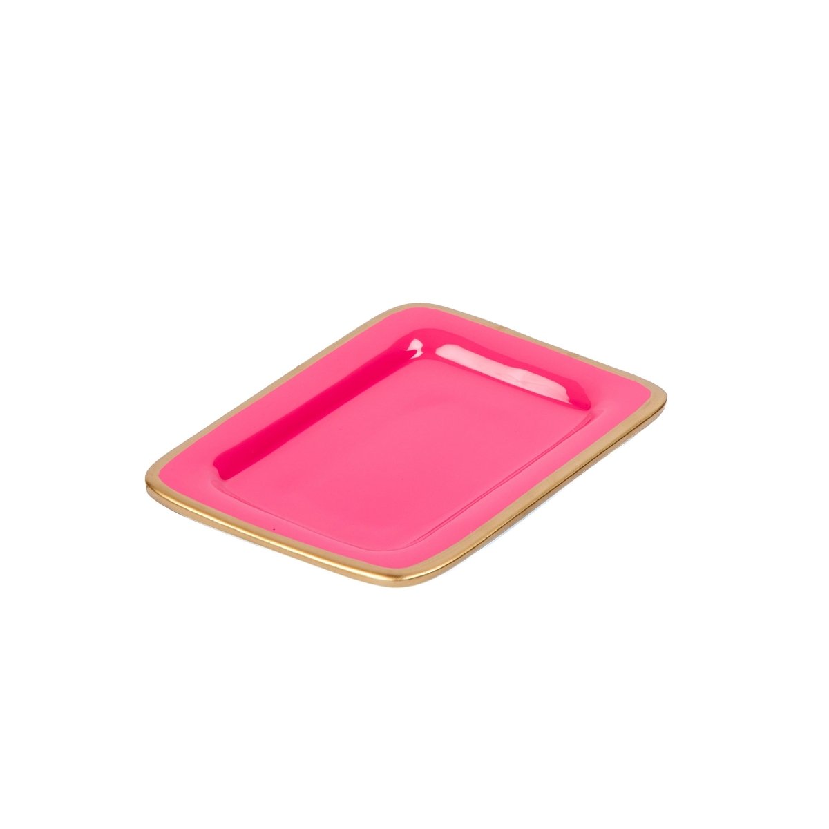 Gracie Pink Enameled Rectangle Soap Dish, Catch All Tray, Jewelry Tray for Bathroom, Vanity, Sink - Decorative Laney Tray - from Jaye's Studio