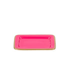 Gracie Pink Enameled Rectangle Soap Dish, Catch All Tray, Jewelry Tray for Bathroom, Vanity, Sink - Decorative Laney Tray - from Jaye's Studio