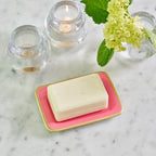 Gracie Pink Enameled Rectangle Soap Dish, Catch All Tray, Jewelry Tray for Bathroom, Vanity, Sink - Decorative Laney Tray - from Jaye's Studio