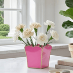 Gracie Pink Square Metal Cachepot For Bedroom, Office, Kitchen, Living Room - Gracie Scarlette Collection - Cachepots from Jaye's Studio