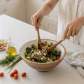 Gracie Salad Bowl - Mango Wood & White Enamel - from Jaye's Studio