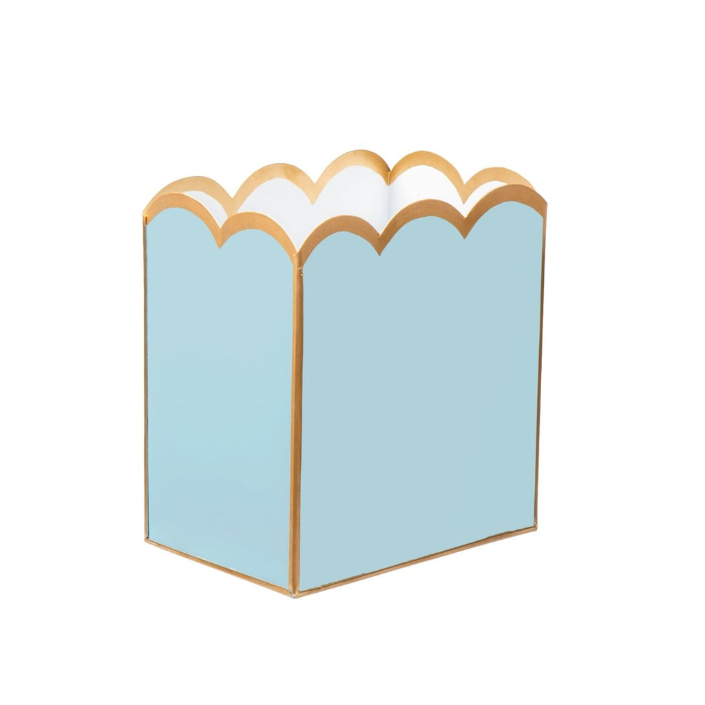 Gracie Scarlet Wastebasket Cool Blue & White - Avail 09/21 - Wastebaskets from Jaye's Studio