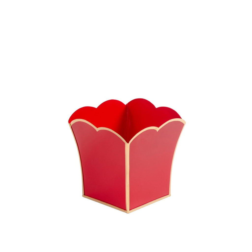 Gracie Scarlett Red Square Metal Cachepot For Bedroom, Office, Kitchen, Living Room - Gracie Scarlette Collection - Cachepots from Jaye's Studio