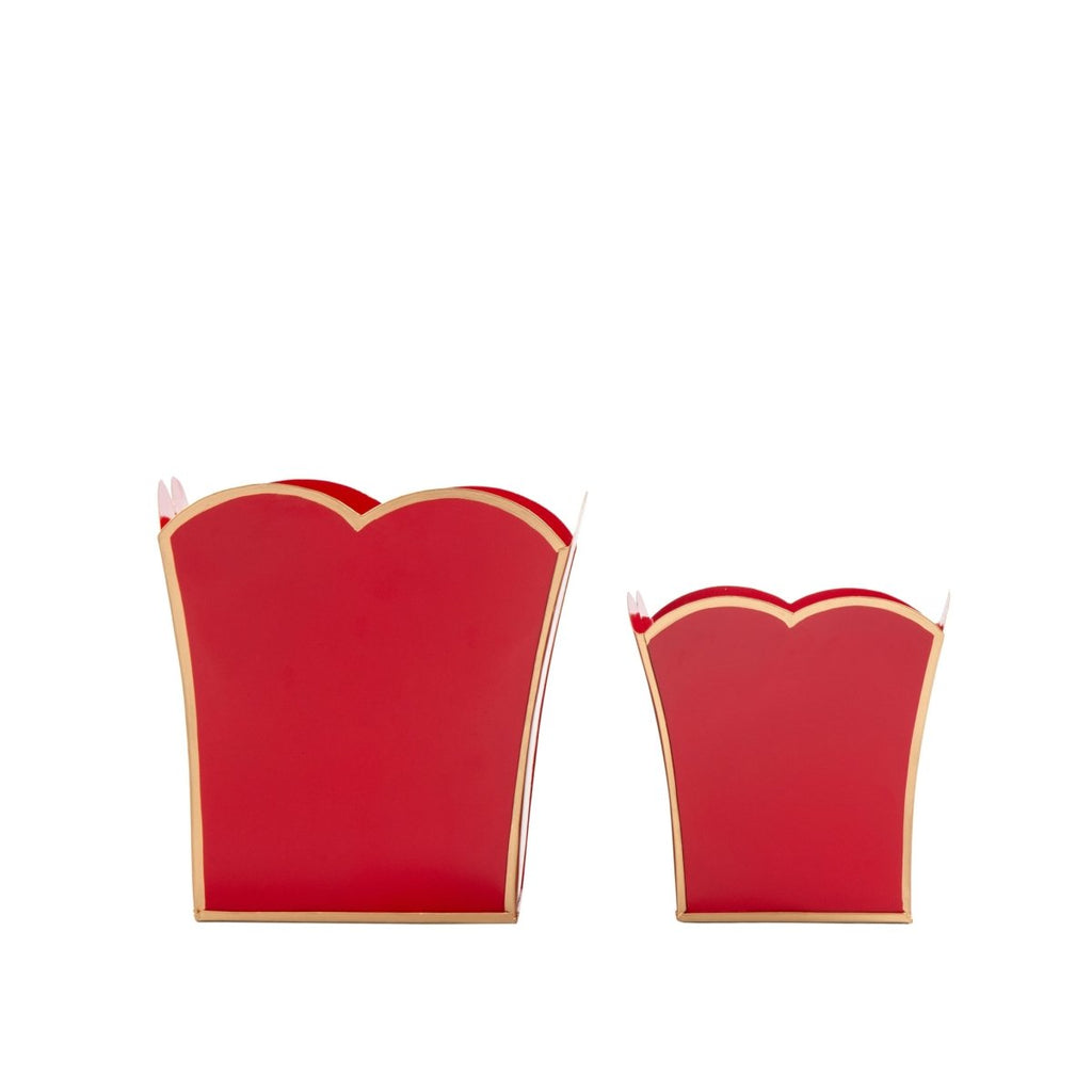 Gracie Scarlett Red Square Metal Cachepot For Bedroom, Office, Kitchen, Living Room - Gracie Scarlette Collection - Cachepots from Jaye's Studio