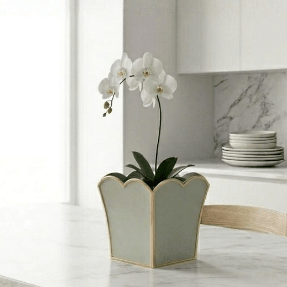 Gracie Scarlett Square Cachepot Planter Sage Green - 8 inch - Avail 05/19 - Cachepots from Jaye's Studio