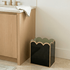 Gracie Scarlett Wastebasket - Black & Sage Green - Avail 05/19 - Wastebaskets from Jaye's Studio