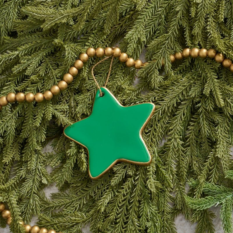Gracie Star Ornament - Green - Holiday Ornaments from Jaye's Studio