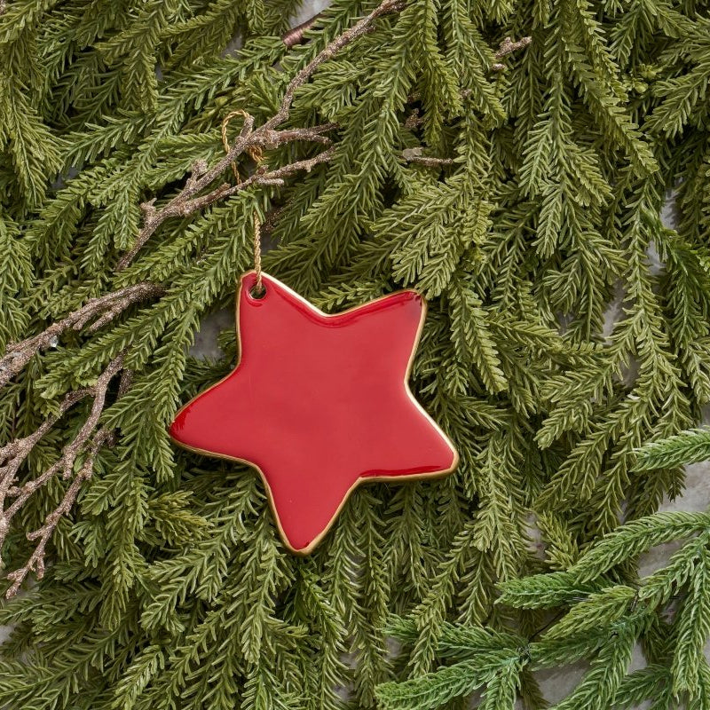 Gracie Star Ornament - Red - Holiday Ornaments from Jaye's Studio