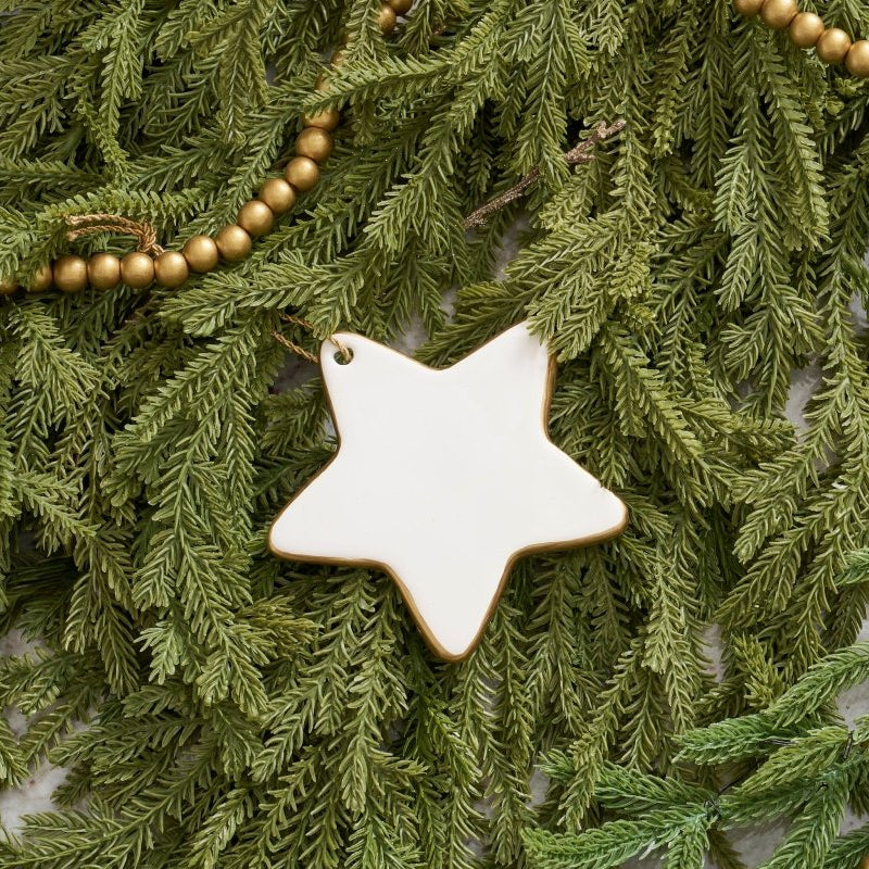 Gracie Star Ornament - White - Holiday Ornaments from Jaye's Studio
