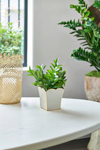 Gracie Taupe Square Metal Cachepot For Bedroom, Office, Kitchen, Living Room - Gracie Scarlette Collection - Cachepots from Jaye's Studio