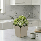 Gracie Taupe Square Metal Cachepot For Bedroom, Office, Kitchen, Living Room - Gracie Scarlette Collection - Cachepots from Jaye's Studio