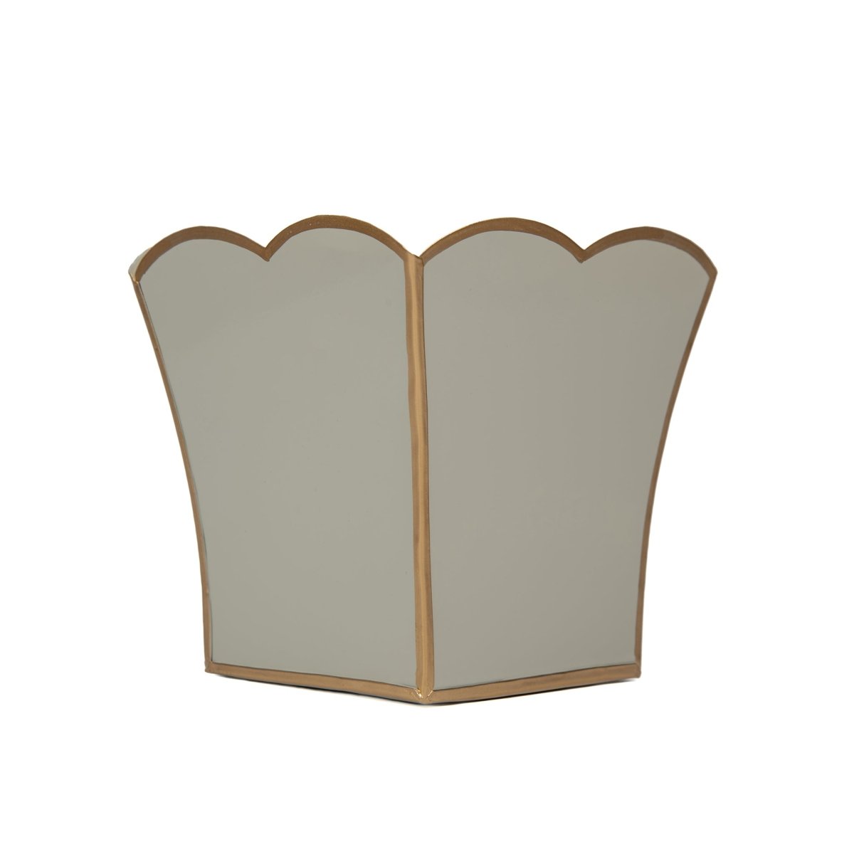 Gracie Taupe Square Metal Cachepot For Bedroom, Office, Kitchen, Living Room - Gracie Scarlette Collection - Cachepots from Jaye's Studio