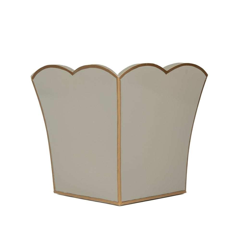 Gracie Taupe Square Metal Cachepot For Bedroom, Office, Kitchen, Living Room - Gracie Scarlette Collection - Cachepots from Jaye's Studio