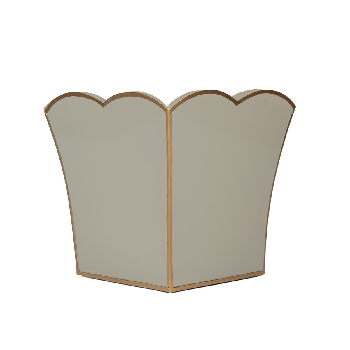 Gracie Taupe Square Metal Cachepot For Bedroom, Office, Kitchen, Living Room - Gracie Scarlette Collection - Cachepots from Jaye's Studio