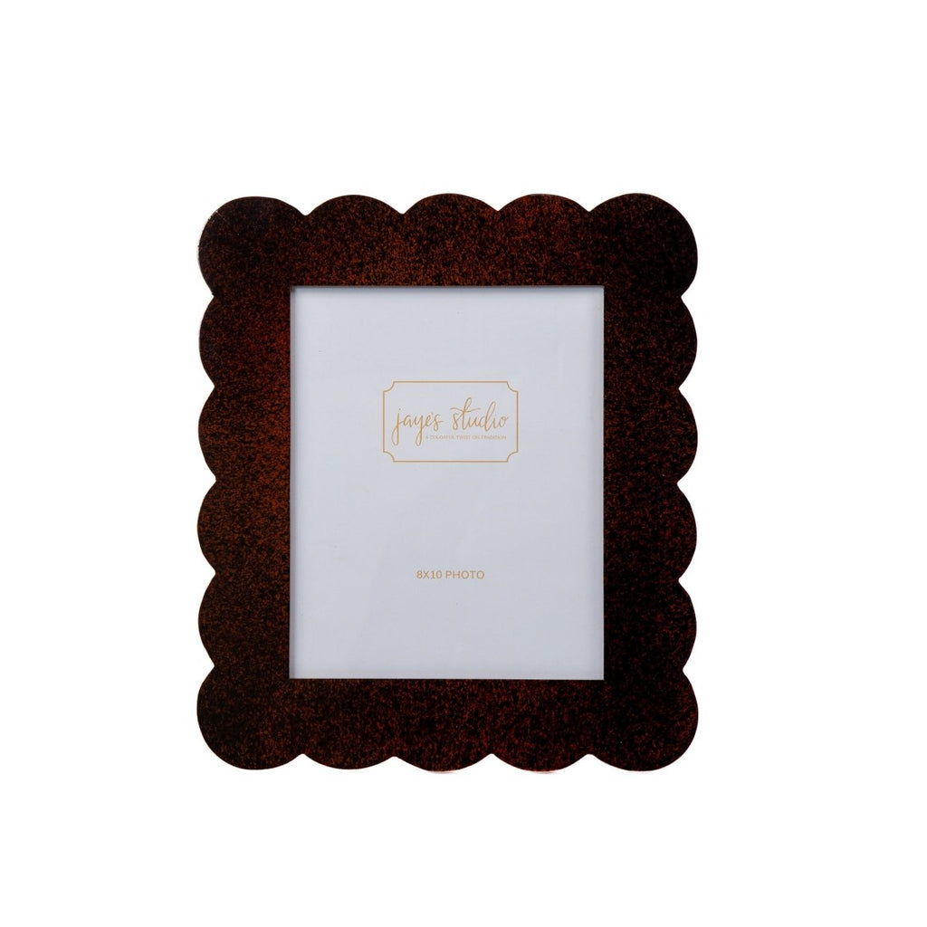 Gracie Tortoise Scalloped Rectangular Metal Photo Frame, Picture Frame for Home, Bedroom, Home Office - Avail 04/18 - Photo & Picture Frames from Jaye's Studio