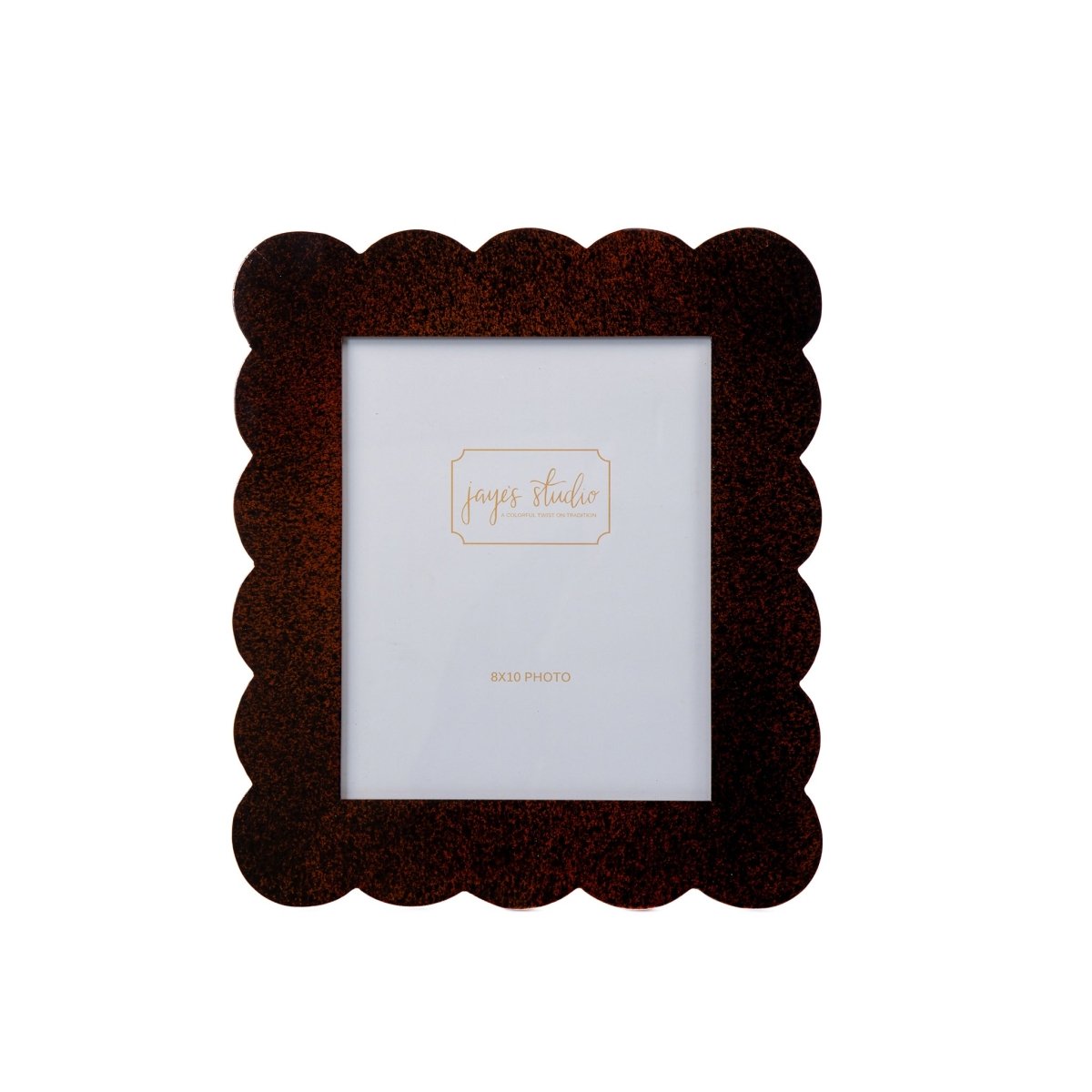 Gracie Tortoise Scalloped Rectangular Metal Photo Frame, Picture Frame for Home, Bedroom, Home Office - Avail 04/18 - Photo & Picture Frames from Jaye's Studio